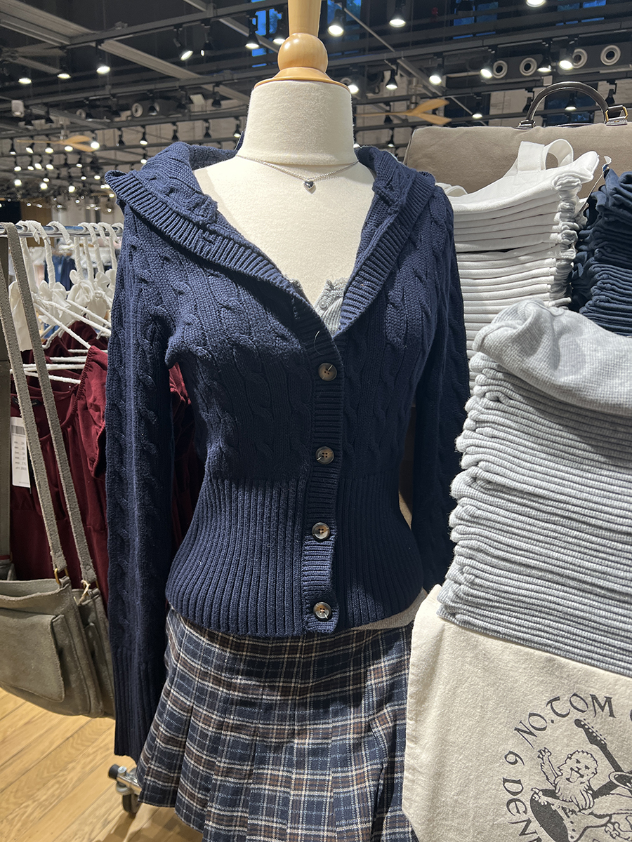 Plant Parent Hoodie - Navy Twist Flower Sweater Cardigan Women