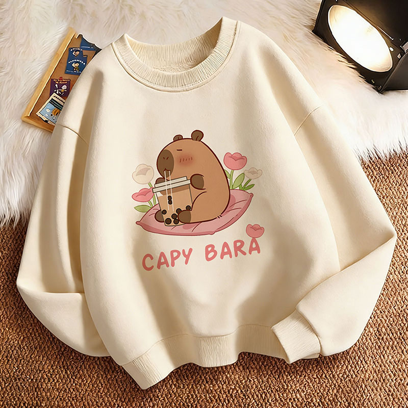 Plant Parent Hoodie - Pullover Kawaii Capybara Drinking Juice Hoodie