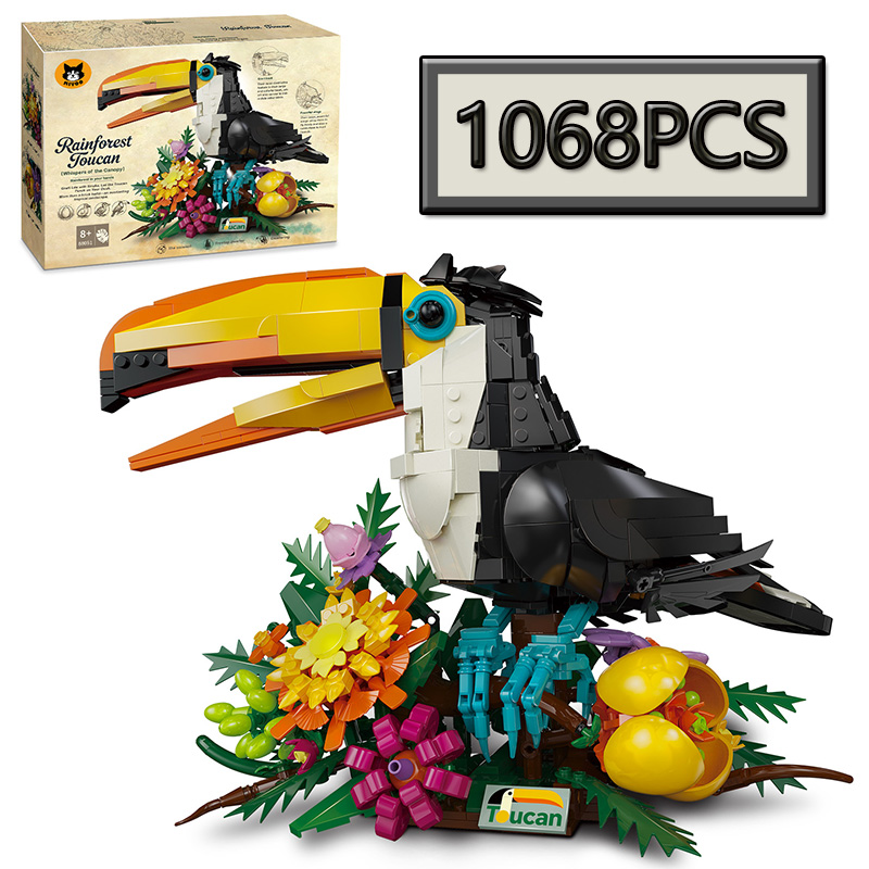 Plant Parenthood - MOC 1068PCS Toucan Flower Animal Model