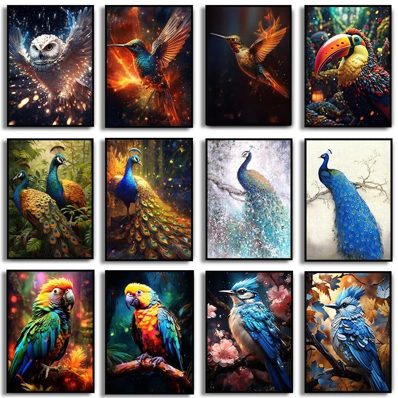 Plant Parenthood - Vibrant Jungle Bird Wall Art Canvas