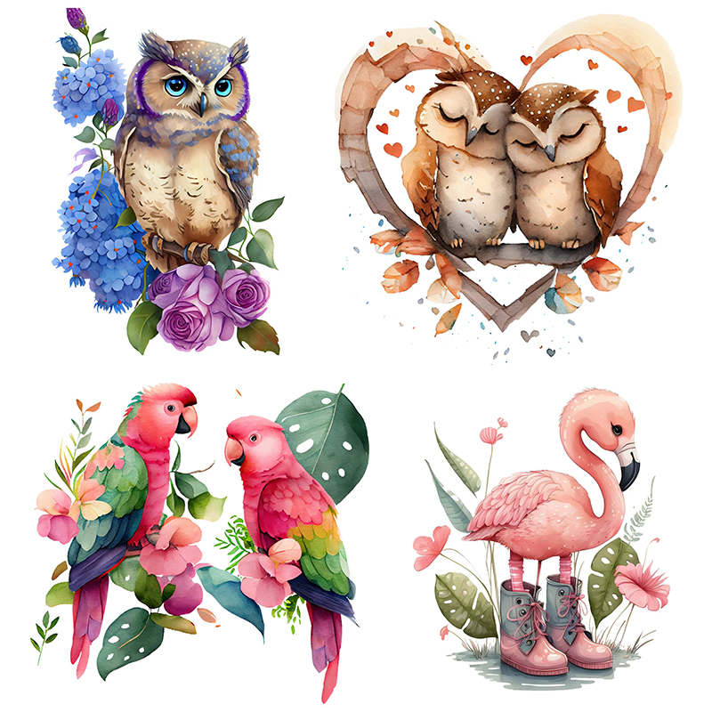 Plant Parenthood - T303# Owl Parrots Birds Heron Floral