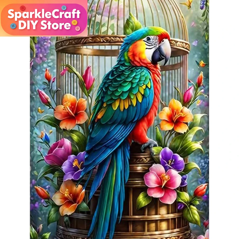 Plant Parenthood - 1pc frameless Diamond Embroidery Parrot Animal