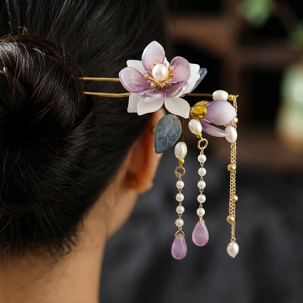 Alloy U Shaped Hair Pin With O - Orchid Phalaenopsis review and price