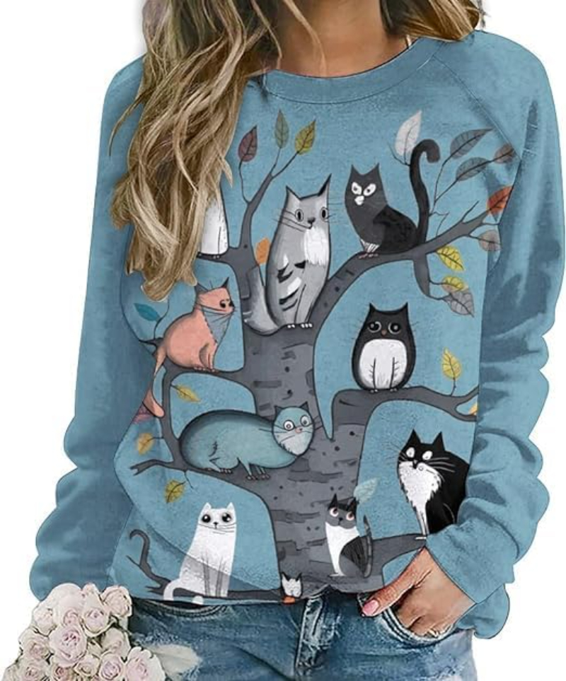 3D Print Cute Cat Floral Sweat - Plant Parent Hoodie review and price
