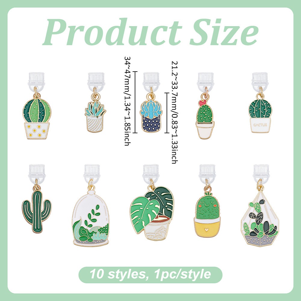 10Pcs 10 Styles PVC Mobile Dus - Cactus Mix Pot review and price